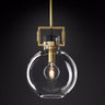 Industrial Clear Glass Dome Brass Pendant Light Image - 16