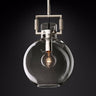 Industrial Clear Glass Dome Brass Pendant Light Image - 17