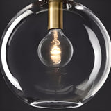 Industrial Clear Glass Dome Brass Pendant Light Image - 19