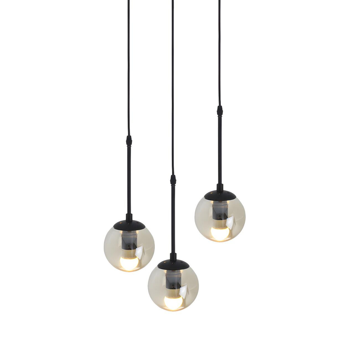 Industrial Clear Glass Globe Black Pendant Light Image - 10