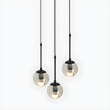 Industrial Clear Glass Globe Black Pendant Light Image - 11