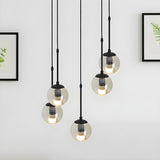 Industrial Clear Glass Globe Black Pendant Light Image - 13