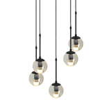 Industrial Clear Glass Globe Black Pendant Light Image - 14