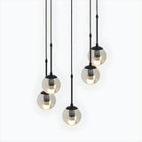 Industrial Clear Glass Globe Black Pendant Light Image - 15