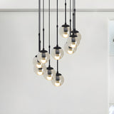 Industrial Clear Glass Globe Black Pendant Light Image - 17