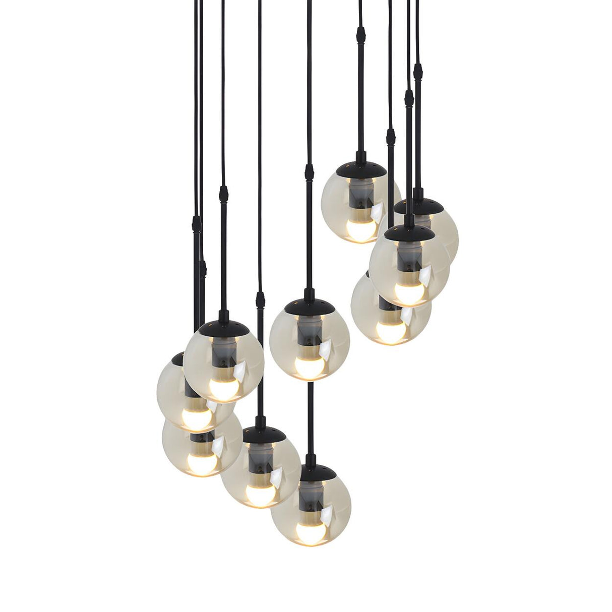 Industrial Clear Glass Globe Black Pendant Light Image - 18