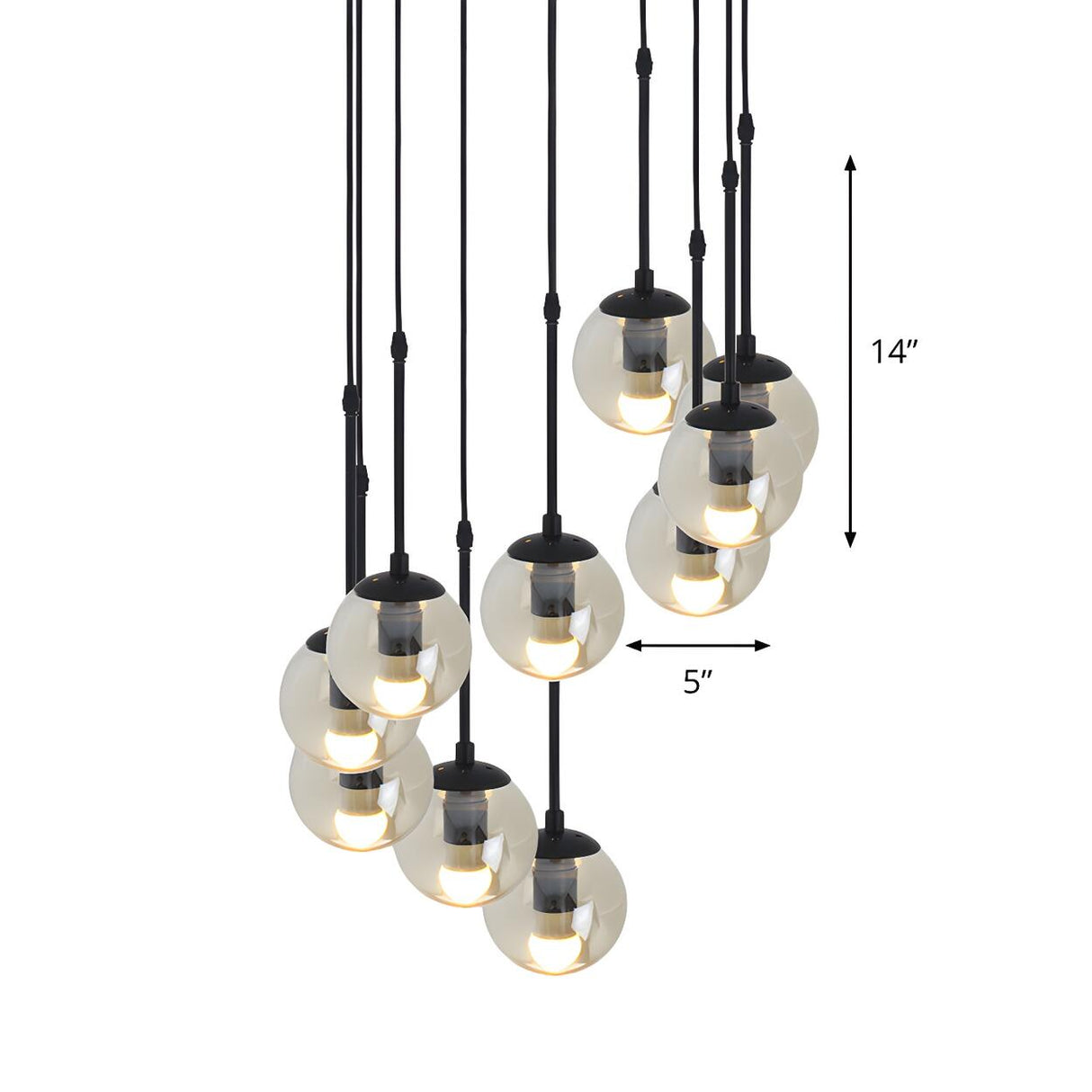 Industrial Clear Glass Globe Black Pendant Light 