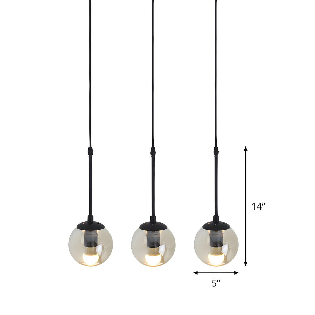 Industrial Clear Glass Globe Black Pendant Light Image - 21