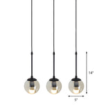 Industrial Clear Glass Globe Black Pendant Light Image - 21