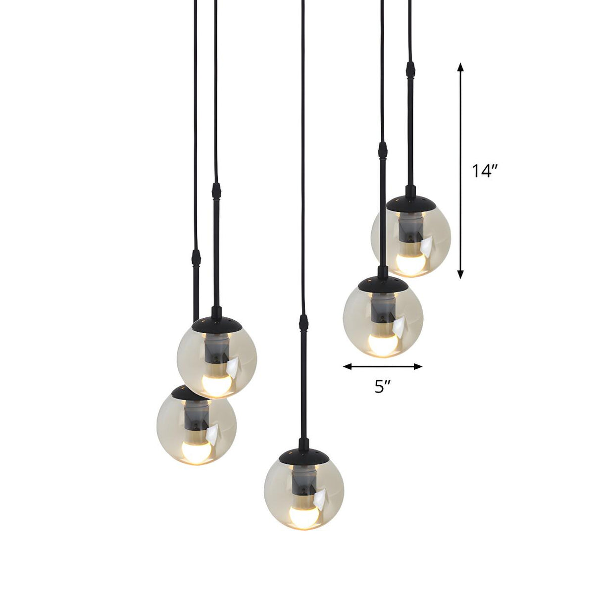 Industrial Clear Glass Globe Black Pendant Light Image - 23