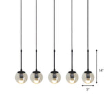 Industrial Clear Glass Globe Black Pendant Light Image - 24