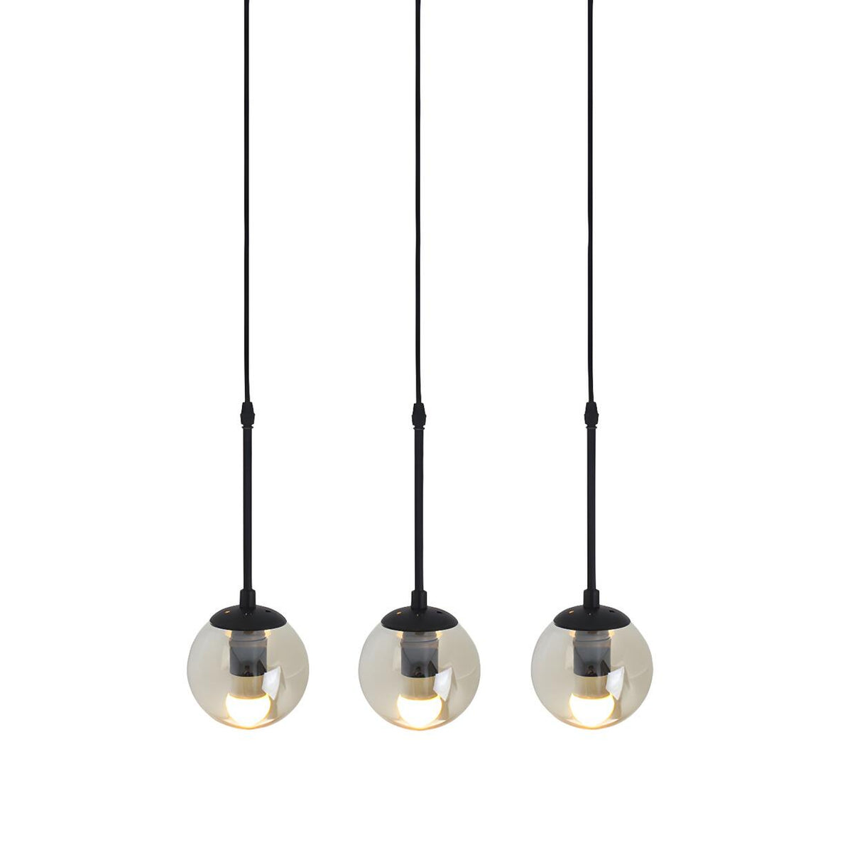 Industrial Clear Glass Globe Black Pendant Light Image - 3