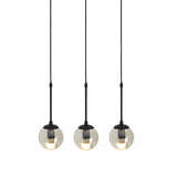 Industrial Clear Glass Globe Black Pendant Light Image - 3