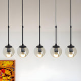 Industrial Clear Glass Globe Black Pendant Light Image - 4