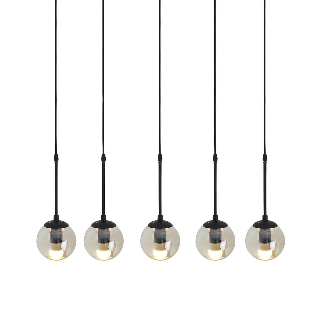 Industrial Clear Glass Globe Black Pendant Light Image - 7