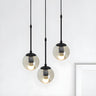 Industrial Clear Glass Globe Black Pendant Light Image - 8