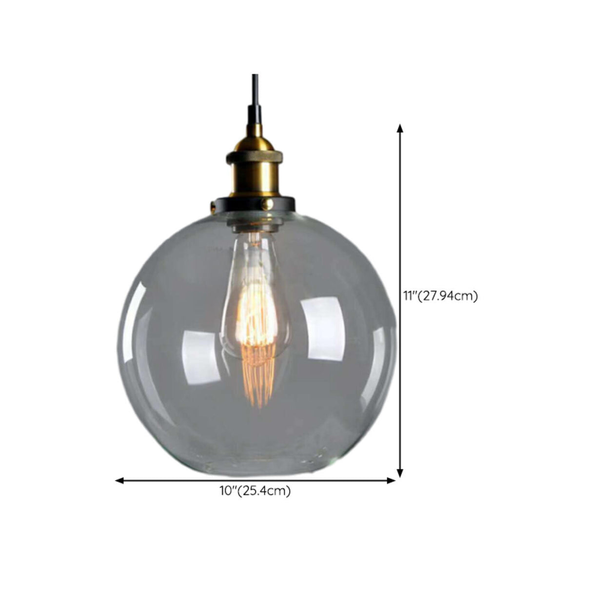 Industrial Clear Glass Pendant Light Flexible Length Image - 12