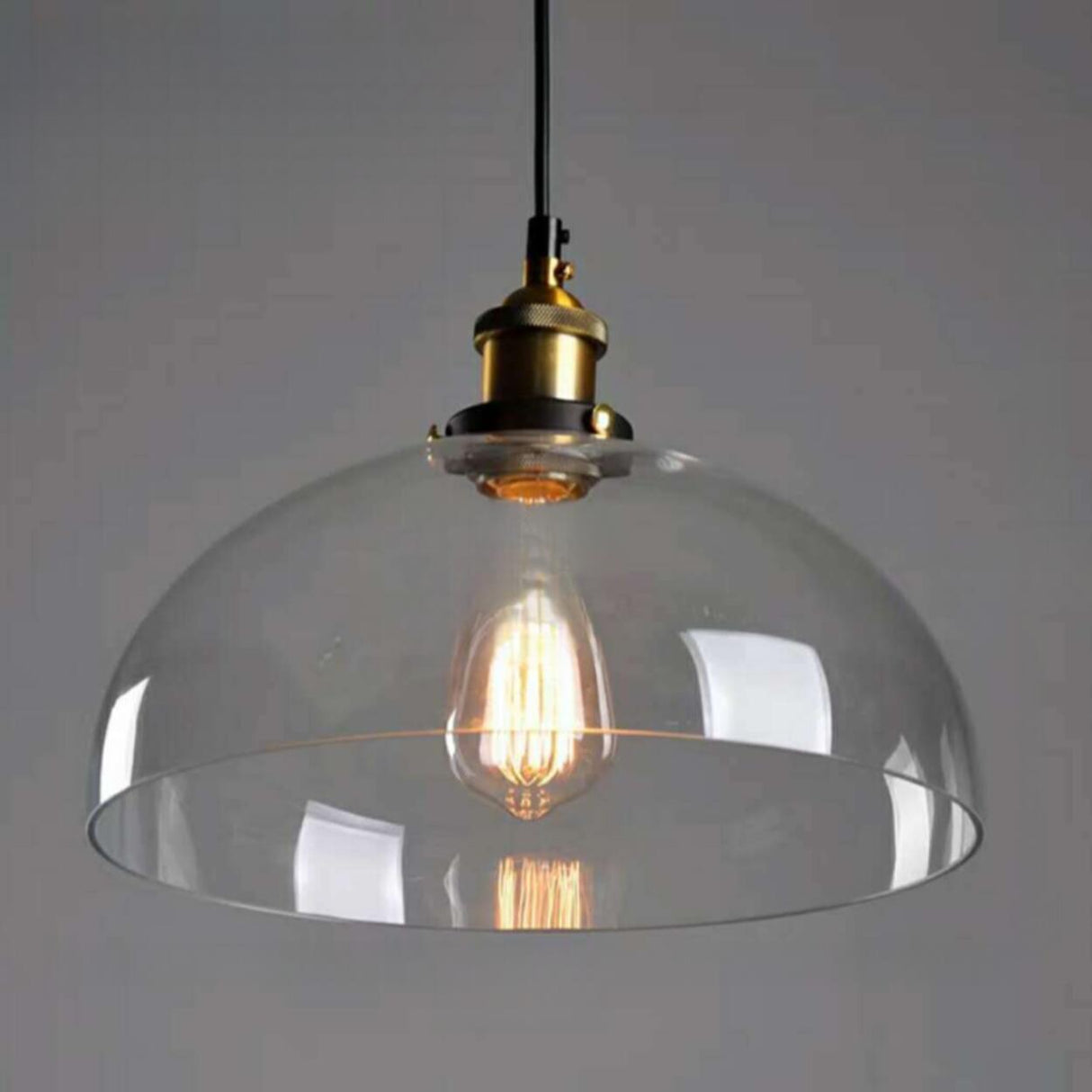 Industrial Clear Glass Pendant Light Flexible Length Image - 6