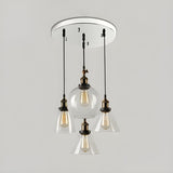 Industrial Clear Glass Round Dining Room Pendant Light Image - 1