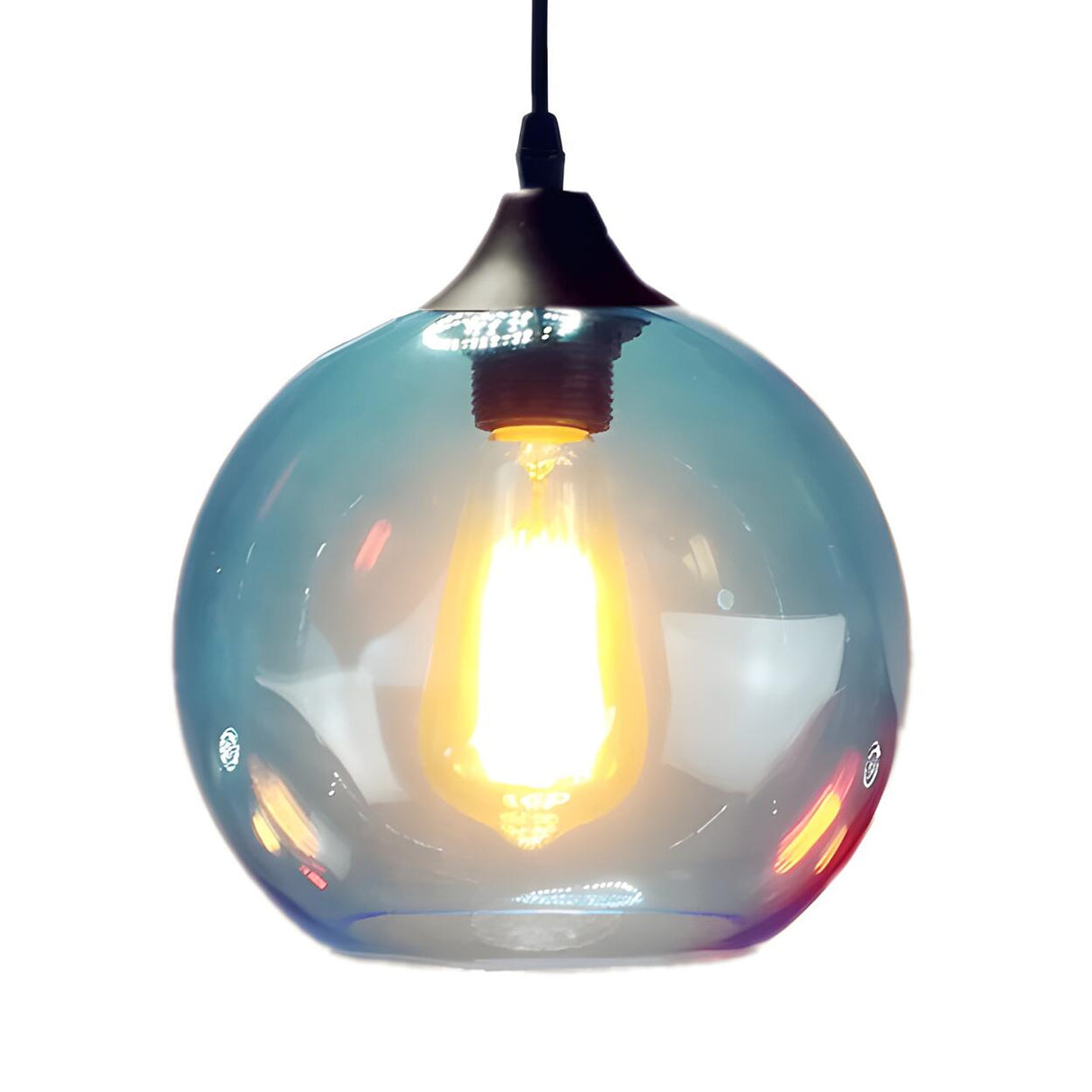 Industrial Colorful Glass Globe Edison Bulbs Pendant Light Image - 3