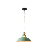 Industrial Colorful Round Iron Dome Pendant Light Image - 12