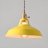 Industrial Colorful Round Iron Dome Pendant Light Image - 22