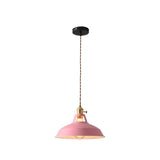 Industrial Colorful Round Iron Dome Pendant Light Image - 6