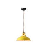 Industrial Colorful Round Iron Dome Pendant Light Image - 9