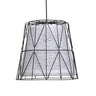 Industrial Colorful Striped Bucket Wire Frame Pendant Light Image - 8