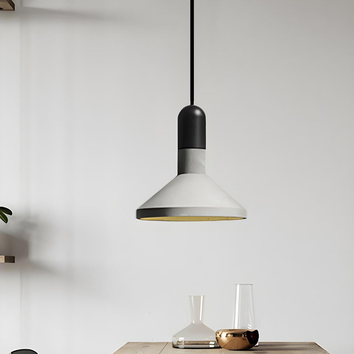 Industrial Concrete Wood Dining Table  Pendant Light Image - 11