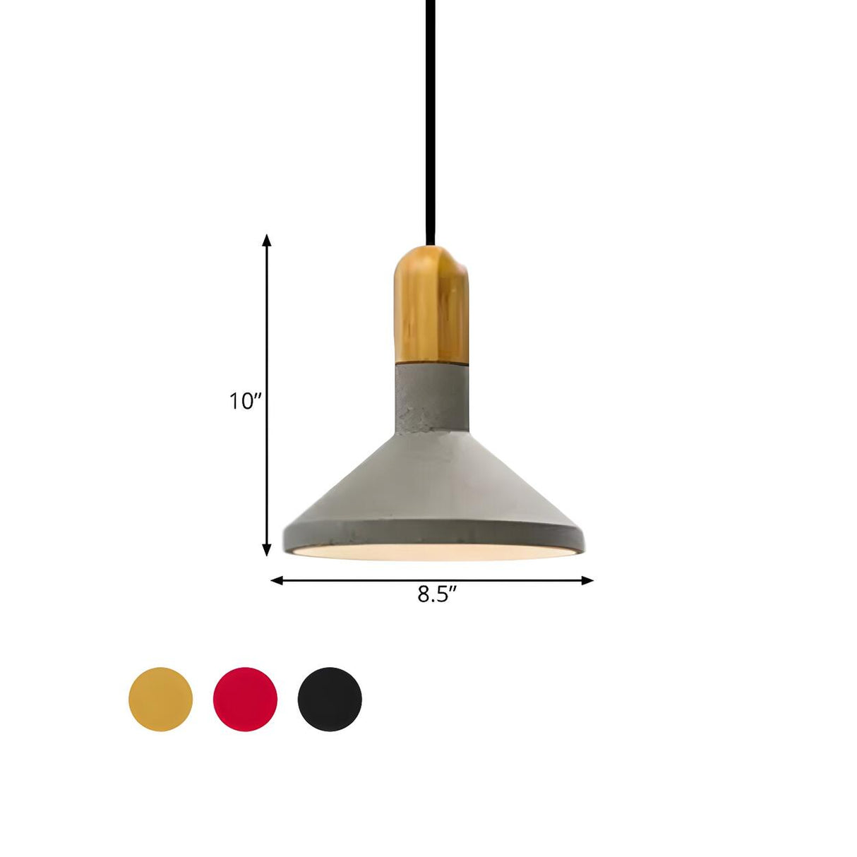 Industrial Concrete Wood Dining Table  Pendant Light 