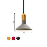 Industrial Concrete Wood Dining Table  Pendant Light #size