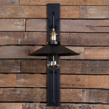 Industrial Cone Iron Exterior Mini Black Wall Sconce Image - 3