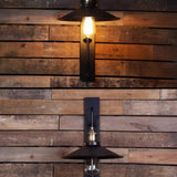 Industrial Cone Iron Exterior Mini Black Wall Sconce Image - 7