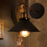 Industrial Cone Iron LED External Black Wall Sconce Image - 1