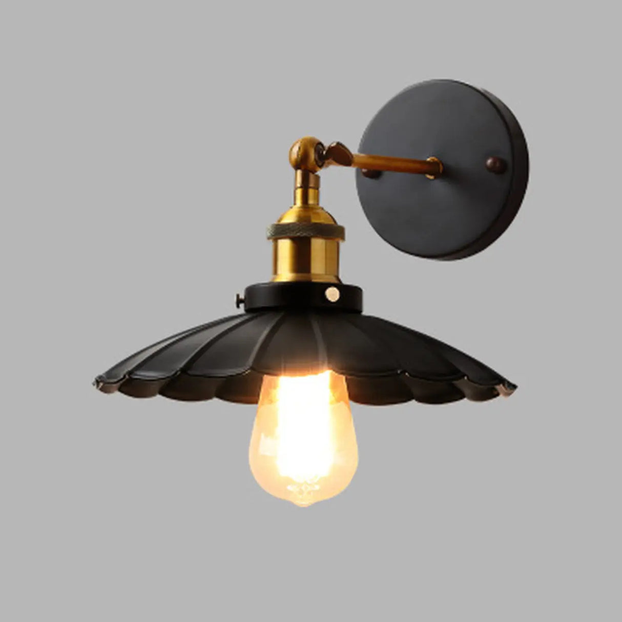 Industrial Cone Iron LED External Black Wall Sconce Image - 10