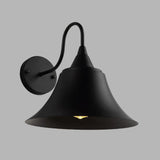 Industrial Cone Iron LED External Black Wall Sconce Image - 11