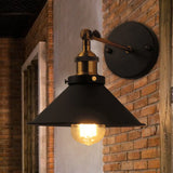 Industrial Cone Iron LED External Black Wall Sconce Image - 2