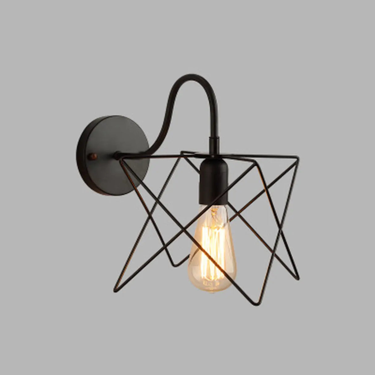 Industrial Cone Iron LED External Black Wall Sconce Image - 7