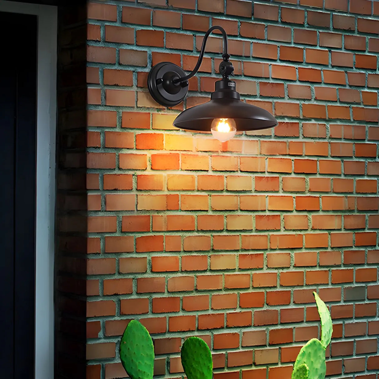 Industrial Cone Iron Outdoor Black Mini Wall Sconce Image - 4