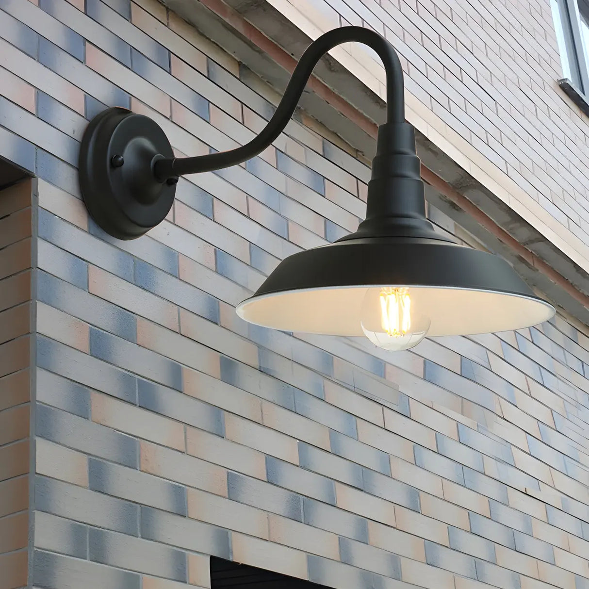 Industrial Cone Mini Iron Black Outdoor Wall Lamp Image - 1