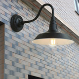 Industrial Cone Mini Iron Black Outdoor Wall Lamp Image - 1