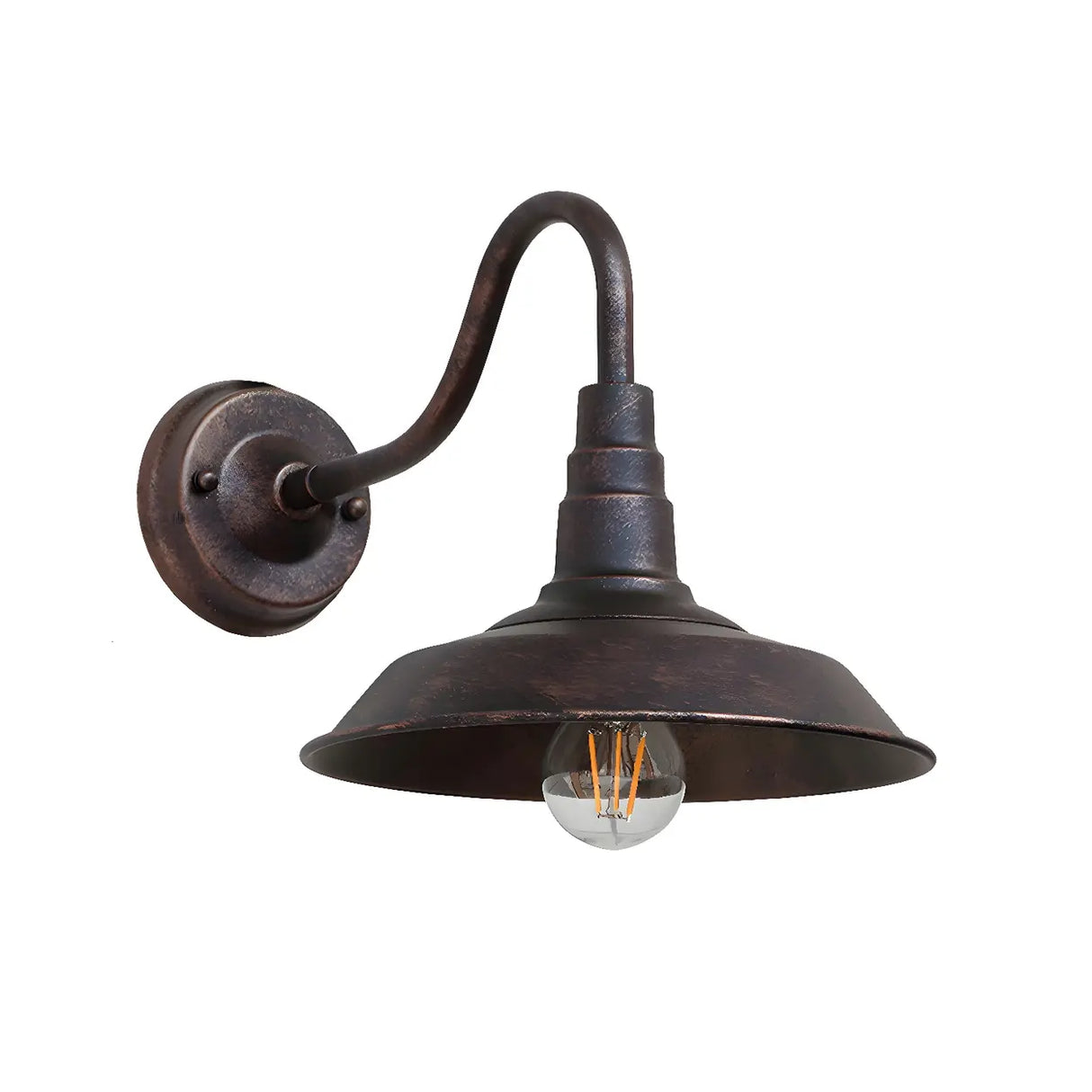 Industrial Cone Mini Iron Black Outdoor Wall Lamp Image - 12