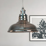 Industrial Cone Smoke Glass Living Room Pendant Light Image - 1