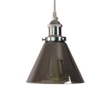 Industrial Cone Smoke Glass Living Room Pendant Light Image - 6