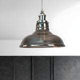 Industrial Cone Smoke Glass Living Room Pendant Light Image - 7