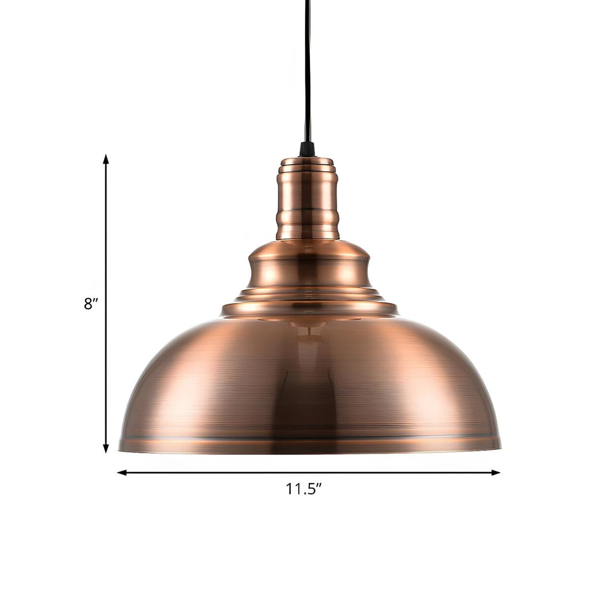 Industrial Copper Bowl Dome Pendant Light Adjustable Cord 