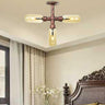 Industrial Copper Capsule Semi-Flush Mount Lamp 3-Light Image - 5