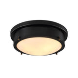 Industrial Cylinder Black Flush Mount Light Hallway Image - 10