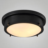 Industrial Cylinder Black Flush Mount Light Hallway Image - 5